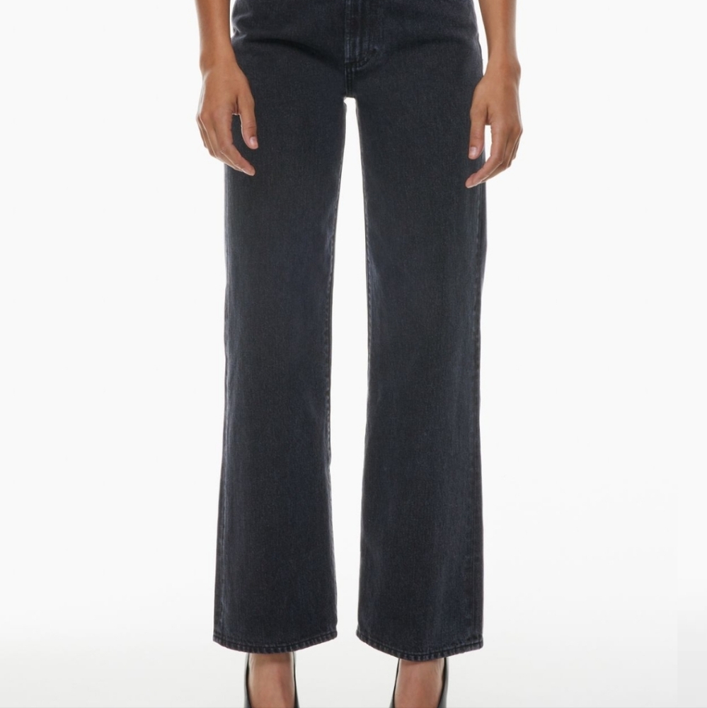 Aritzia "the Farah" High-rise Wide Leg Jeans in Charcoal Eyeliner